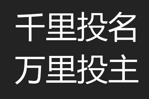 千里投名万里投主