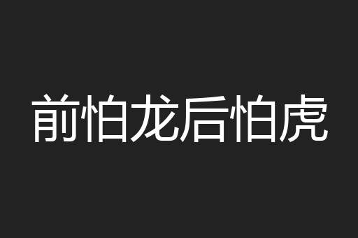前怕龙后怕虎