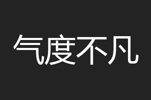 气度不凡