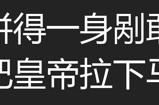拼得一身剐敢把皇帝拉下马