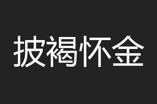 披褐怀金