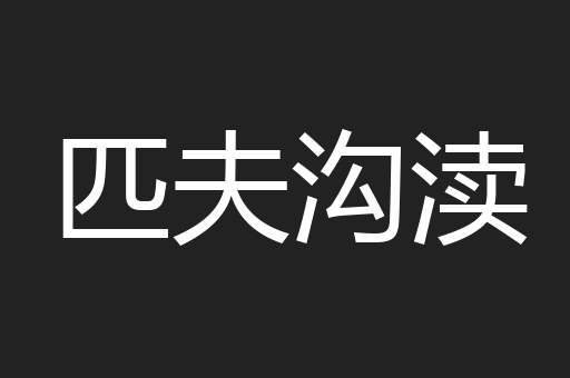 匹夫沟渎