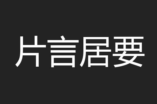 片言居要