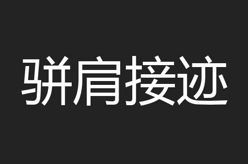 骈肩接迹