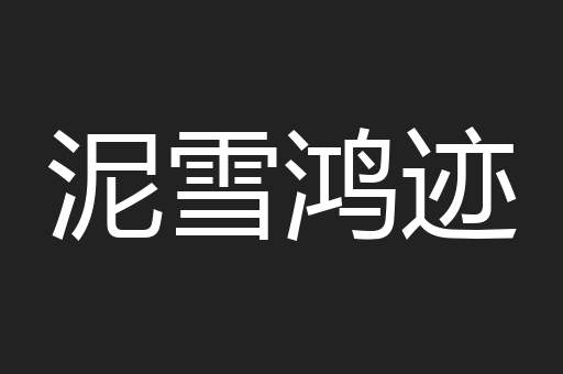泥雪鸿迹