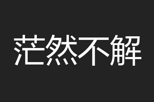 茫然不解