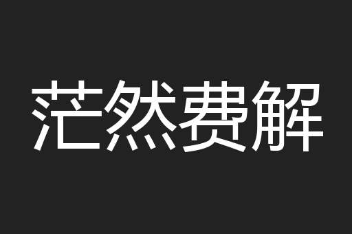 茫然费解