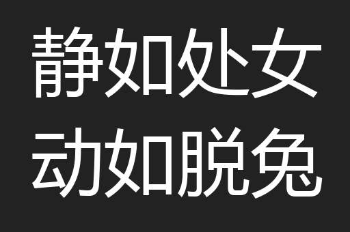 静如处女动如脱兔