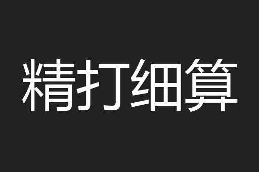精打细算