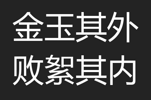 金玉其外败絮其内