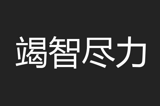 竭智尽力