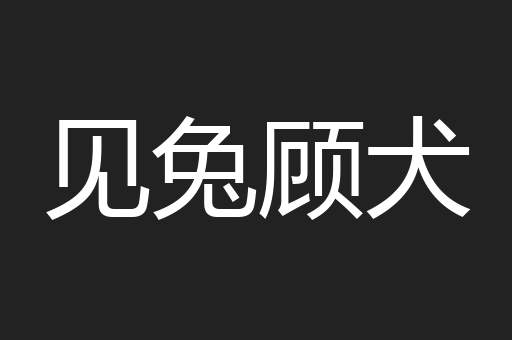 见兔顾犬