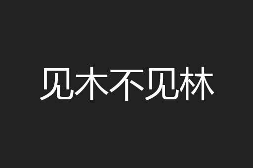 见木不见林