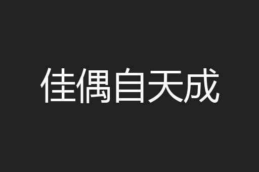 佳偶自天成