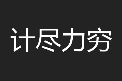 计尽力穷