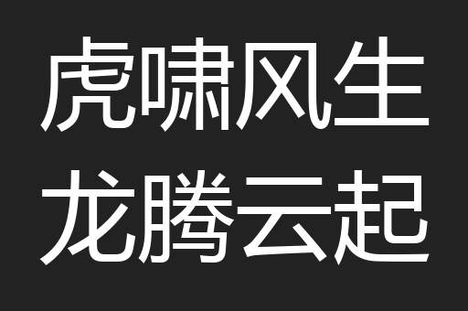虎啸风生龙腾云起