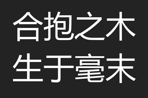 合抱之木生于毫末