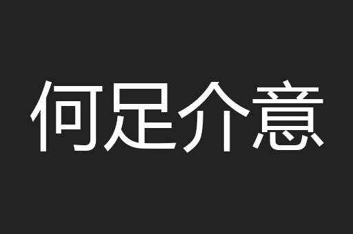 何足介意