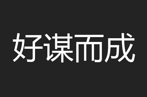 好谋而成