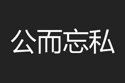 公而忘私