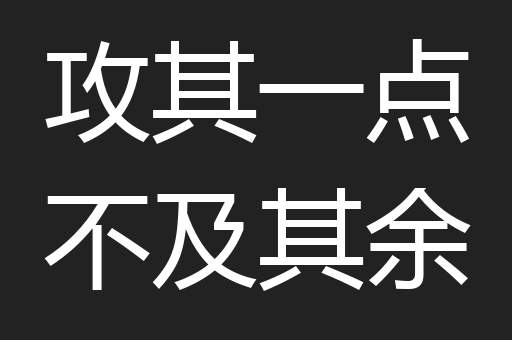 攻其一点不及其余