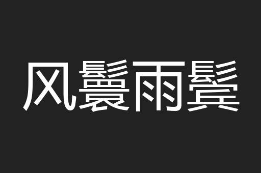 风鬟雨鬓