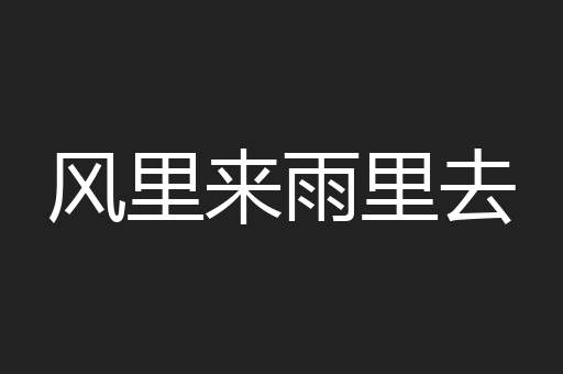 风里来雨里去
