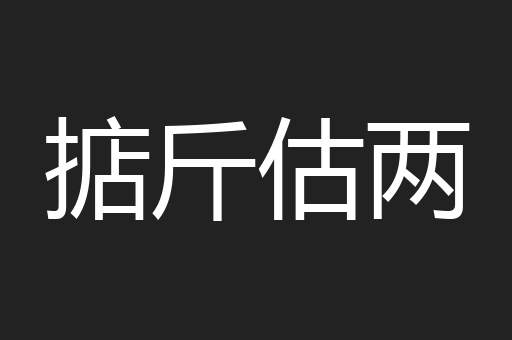 掂斤估两