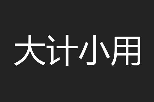 大计小用