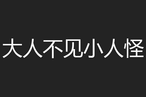 大人不见小人怪