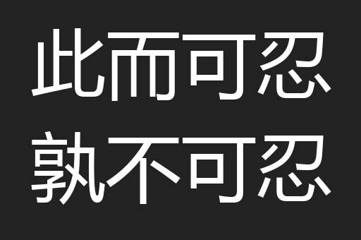 此而可忍孰不可忍