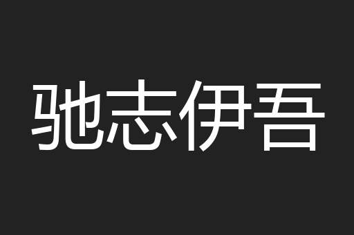 驰志伊吾
