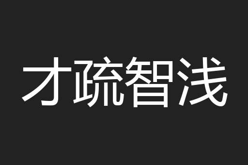 才疏智浅