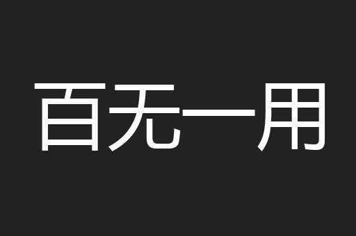 百无一用
