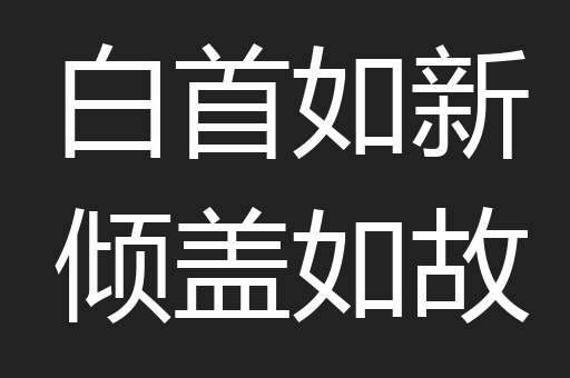 白首如新倾盖如故