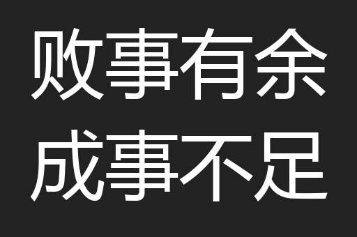 败事有余成事不足