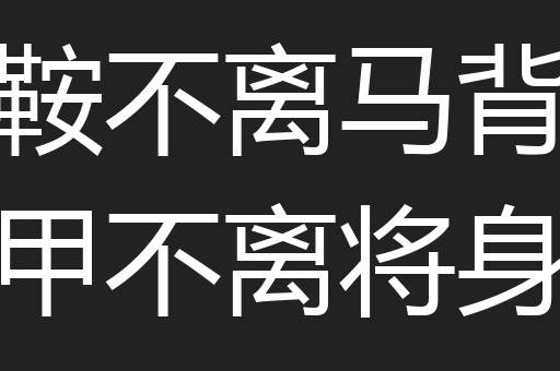 鞍不离马背甲不离将身