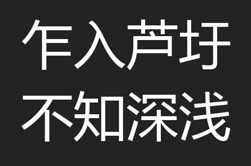 乍入芦圩不知深浅