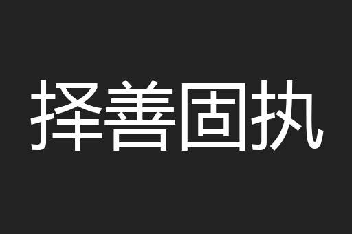 择善固执