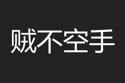贼不空手