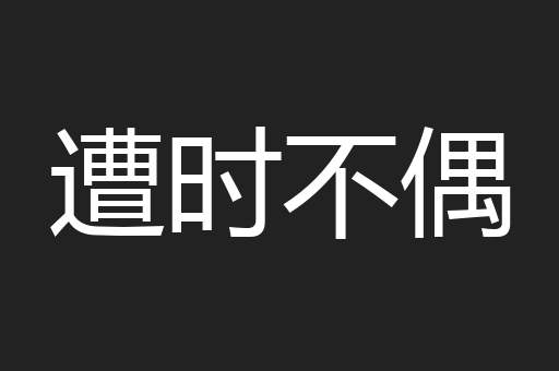 遭时不偶