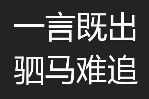 一言既出驷马难追