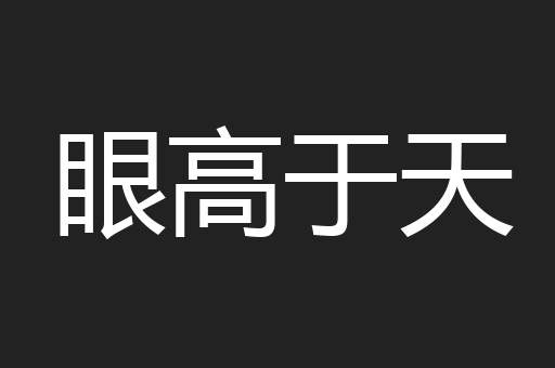 眼高于天
