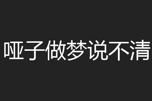 哑子做梦说不清