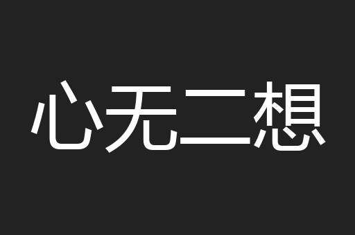 心无二想