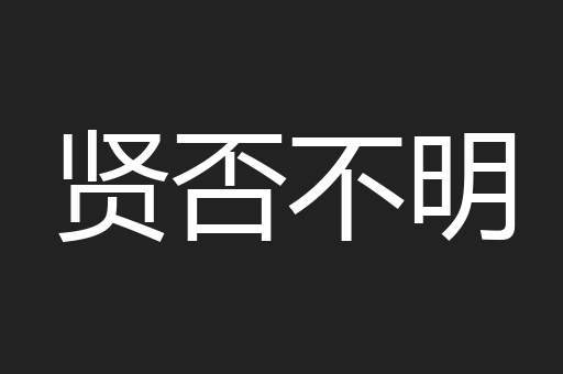 贤否不明