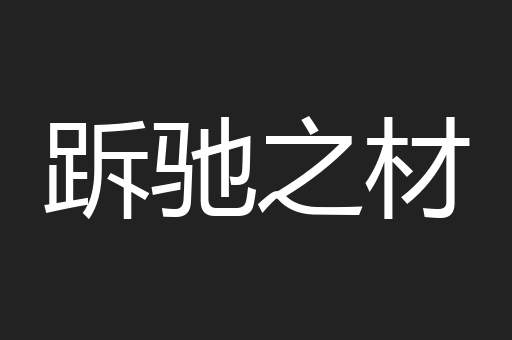 跅驰之材