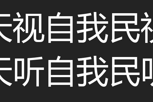 天视自我民视天听自我民听