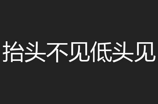 抬头不见低头见