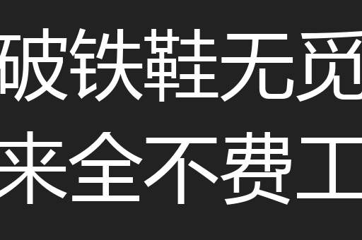 踏破铁鞋无觅处得来全不费工夫